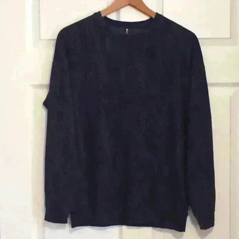 Athleta Women Oversized Sweatshirt Size S Black Gray Cozy Casual Athleisure